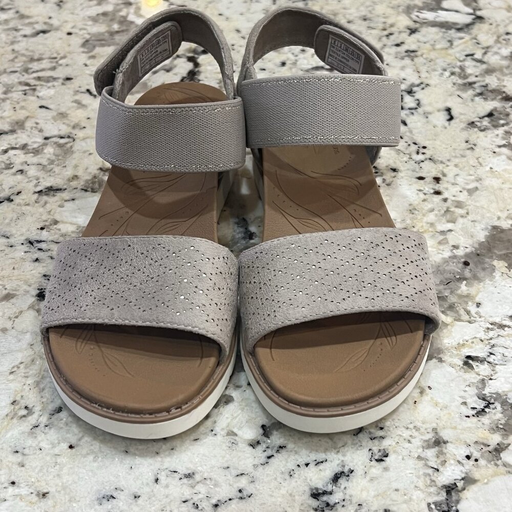 Skechers BOBS x Martha Stewart Arch Fit Beach Kiss Wedge Sandals Size 6 Shoes - Picture 11 of 14
